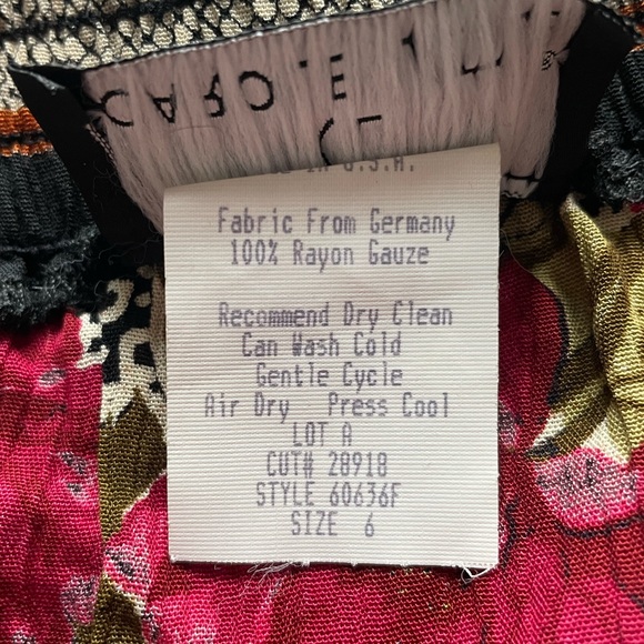 Vintage 90s Black Pink Floral Patchwork Midi Skirt Small 6 Whimsigoth Romantic - Picture 4 of 7